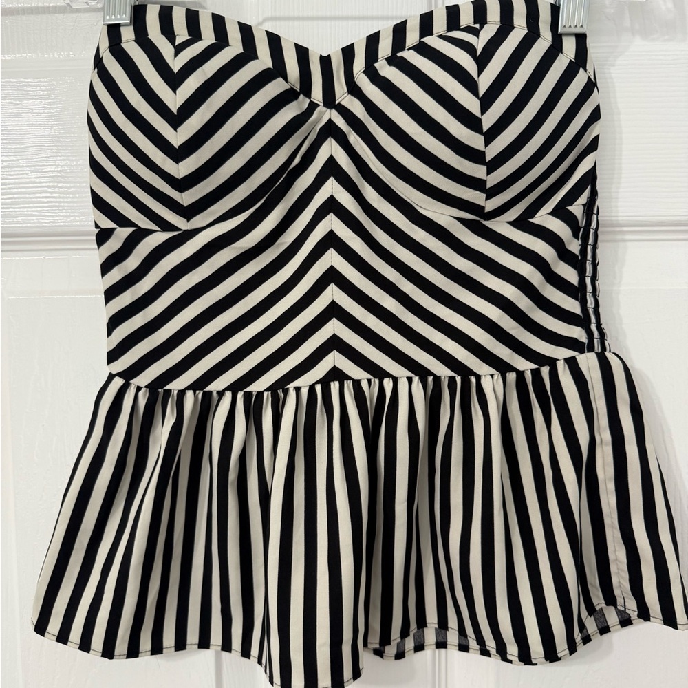 Rampage Monochrome Striped Top